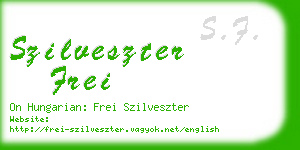 szilveszter frei business card